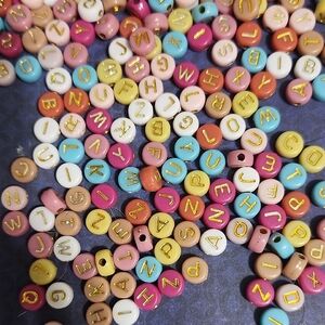Alphabet Letter Beads Mix - Pastel Multicolor Craft Beads